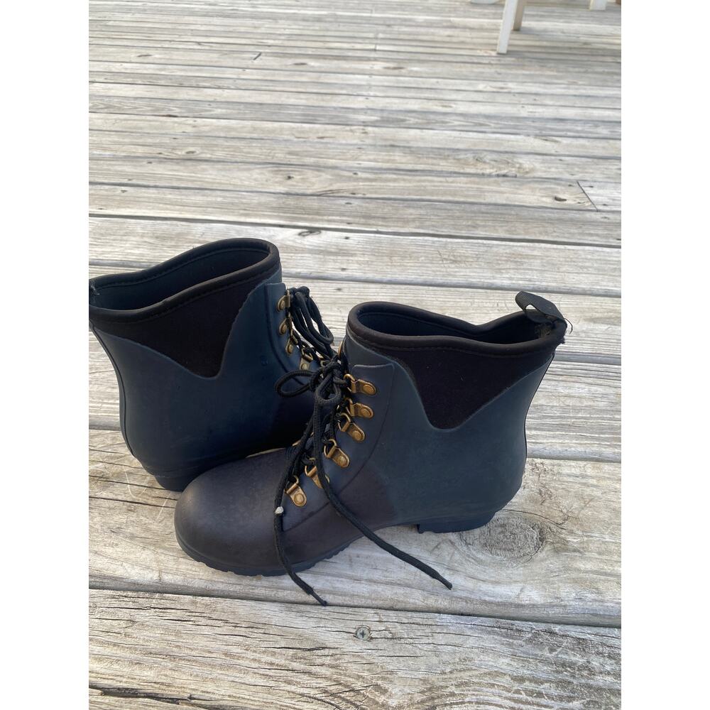 Roma Women's Lace Up Rain Chore Boots - Black - Size 7 - Picture 5 of 6